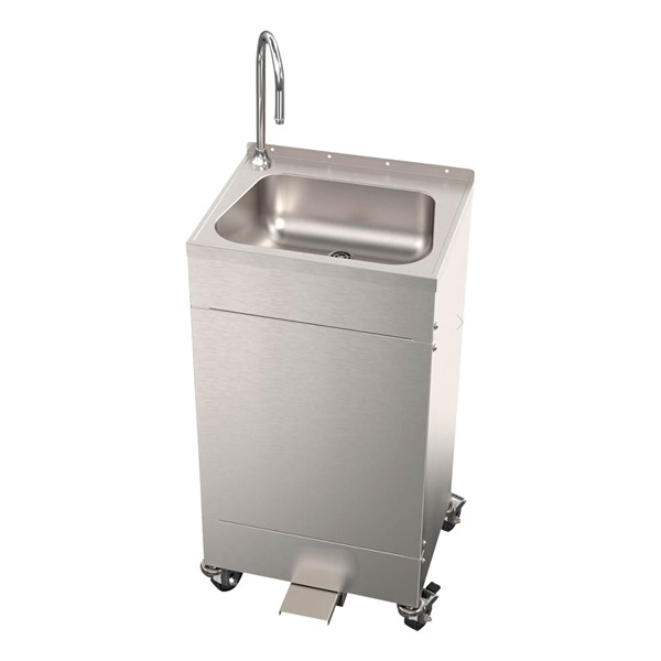 Eco Portable Wash-Ware Stainless Steel Portable Sink w/ Foot Pump Operation